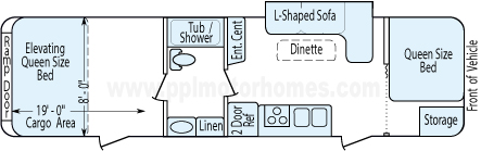 31' 2016 Keystone Carbon w/Slide - Toy Hauler Floorplan