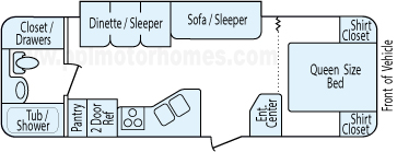 28' 2004 Fleetwood Wilderness w/Slide Floorplan
