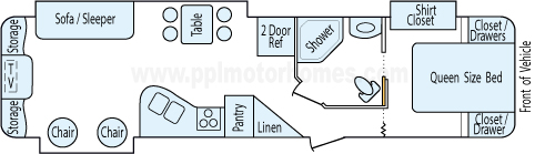 35' 2011 Keystone Outback w/3 Slides Floorplan