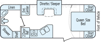 26' 2013 Heartland North Trail w/Slide Floorplan