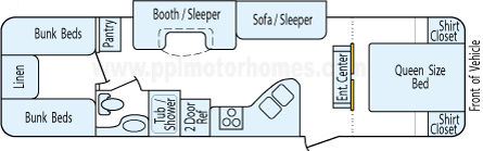 34' 2013 Fleetwood Pioneer w/Slide - Bunk House Floorplan