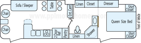 32' 2011 K-Z Spree w/2 Slides Floorplan