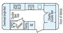20' 2016 Forest River Shasta Airflyte - Bunk House Floorplan