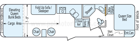 34' 2009 Starcraft Rock-Star w/Generator - Toy Hauler - Bunk House Floorplan