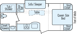 25' 2015 Keystone Bullet Ultra Lite w/Slide Floorplan