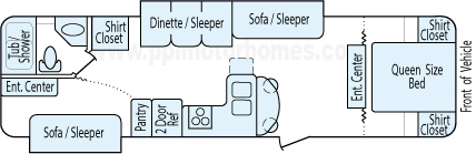 33' 2009 Gulf Stream Gulf Breeze w/2 Slides - Bunk House Floorplan