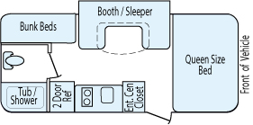 20' 2016 Kz Sportsmen Classic w/Slide - Bunk House Floorplan