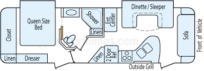 31' 2011 Keystone Outback w/2 Slides Floorplan