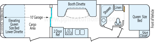 36' 2014 Dutchmen Kodiak w/Slide - Toy Hauler Floorplan
