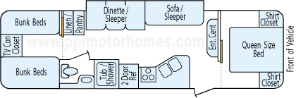 33' 2015 Crossroads Z-1 Series w/Slide - Bunk House Floorplan