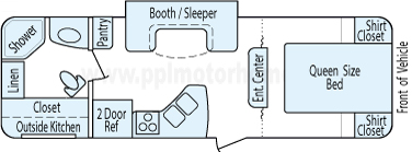 26' 2015 Winnebago Minnie w/Slide Floorplan