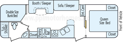 28' 2012 Keystone Cougar Lite w/Slide - Bunk House Floorplan