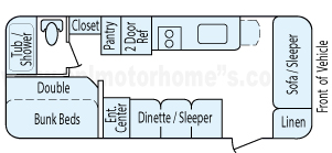 23' 2013 Springdale Fireside - Bunk House Floorplan