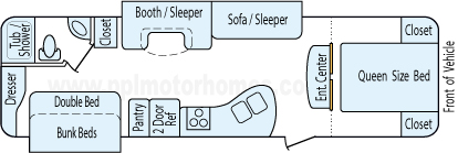 34' 2009 K-Z Spree w/2 Slides - Bunk House Floorplan