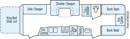 30' 2011 K-Z Spree w/2 Slides - Bunk House Floorplan