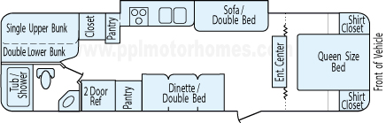 32' 2012 Forest River Rockwood Ultra-Lite w/Slide - Bunk House Floorplan