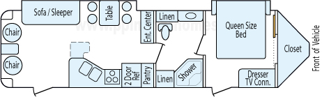 34' 2012 Rockwood Windjammer w/2 Slides Floorplan