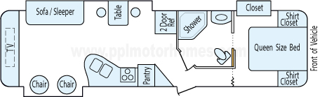 34' 2012 Thor Komfort w/3 Slides Floorplan