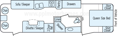 33' 2011 Keystone Bullet Ultra Lite w/Slide Floorplan