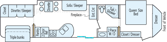41' 2009 Jayco Jay Flight Bungalow w/3 Slides - Bunk House Floorplan