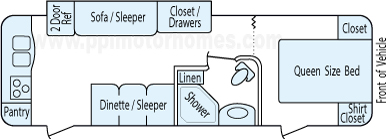 26' 2013 K-Z Spree w/Slide Floorplan
