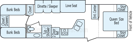 33' 2006 Adventure Timberlodge w/Slide - Bunk House Floorplan