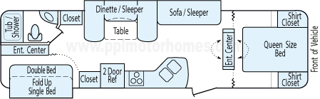 32' 2011 Keystone Passport Grand Touring w/2 Slides - Bunk House Floorplan