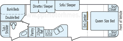 32' 2015 Holiday Rambler Traveler w/Slide - Bunk House Floorplan