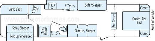 37' 2010 Keystone Spring Dale w/2 Slides - Bunk House Floorplan