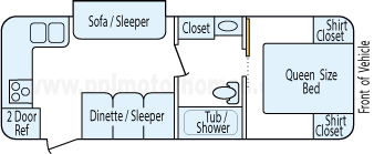 26' 2015 K-Z Sportsmen w/Slide Floorplan