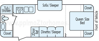27' 2007 Dutchmen Kodiak w/Slide Floorplan