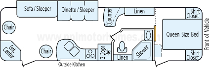 35' 2008 Keystone Cougar Lite w/Slide Floorplan
