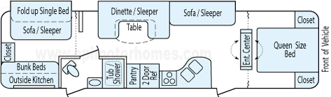 35' 2011 Keystone Passport Gt w/2 Slides - Bunk House Floorplan