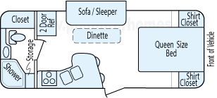 22' 2010 Thor Komfort w/Slide Floorplan