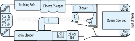 33' 2014 Dutchmen Kodiak w/2 Slides Floorplan