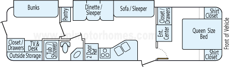 35' 2007 Crossroads Cruiser w/2 Slides - Bunk House Floorplan