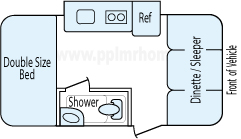 19' 2011 Forest River Rpod w/Slide Floorplan
