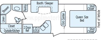 27' 2015 Winnebago Minnie w/Slide Floorplan