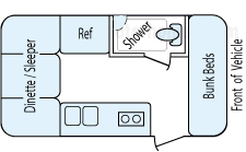 18' 2010 Forest River Rpod - Bunk House Floorplan