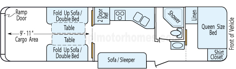 34' 2014 Forest River Work & Play w/Slide - Toy Hauler Floorplan