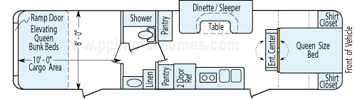 34' 2015 Forest River Hyper Lite Xlr w/Slide - Toy Hauler Floorplan