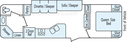 31' 2008 Fleetwood Wilderness w/Slide Floorplan