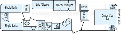 35' 2006 Forest River Salem La w/Slide - Bunk House Floorplan