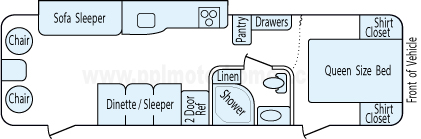 32' 2012 Keystone Bullet Ultra Lite w/Slide Floorplan