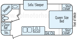 21' 2014 Rockwood Mini Lite w/Slide Floorplan