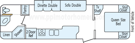 31' 2009 Crossroads Sunset Trail w/Slide Floorplan
