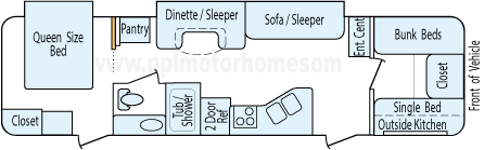 31' 2016 Keystone Hideout Floorplan