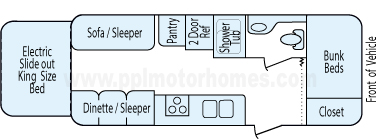 24' 2012 Jayco Jayfeather Ultra Lite w/Slide Floorplan
