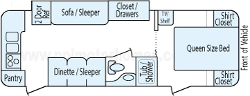 28' 2009 Jayco Eagle Super Lite w/Slide Floorplan