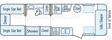 30' 1996 Airstream Excella Floorplan